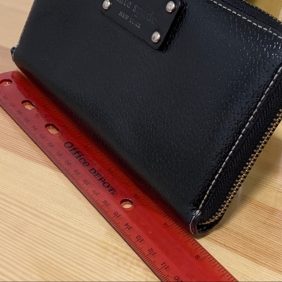 Kate Spade Wellesley Neda Pebbled Black Leather Zip Around Wallet - Picture 12 of 14